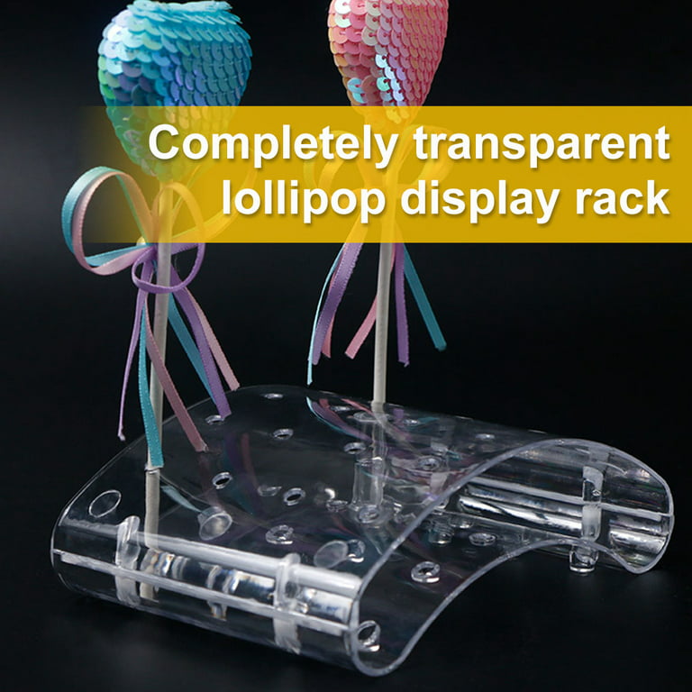 Candy Lollipop Holder, Ensemble de 2 porte-sucettes en acrylique  transparent 20 trous pour mariage, fête
