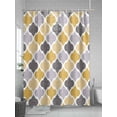 thumbnail image 5 of Shower Curtain Yellow Gray Moroccan Pattern Shower Curtains for Bathroom, Waterproof Polyester Shower Curtain Set with Hooks, Standard Size 72" x 72" Retro Geometric Style, 5 of 6