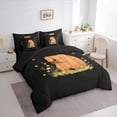 thumbnail image 2 of Erosebridal Capybara 7-Piece Twin Bedding Sets,Rustic Plant Colorful Cute Flowers Bedding Comforter Set For Girls Kids ,Reversible Black, 2 of 7