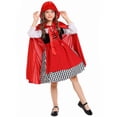 thumbnail image 3 of SUNSIOM Ensembles de Costume d'Halloween pour Petites Filles Robe de Fête avec Capuche Rouge, 3 of 6