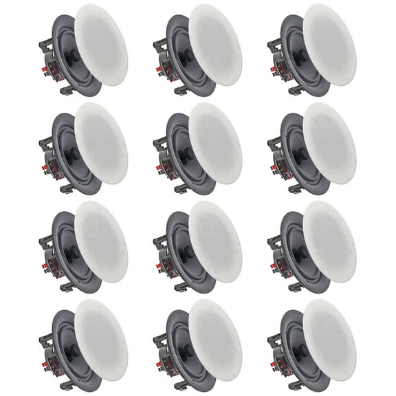 Vaiyer 5.25 Inch 8 Ohm Flush Mount Speakers Set of 12 175 Watts In-Ceiling 2-Way