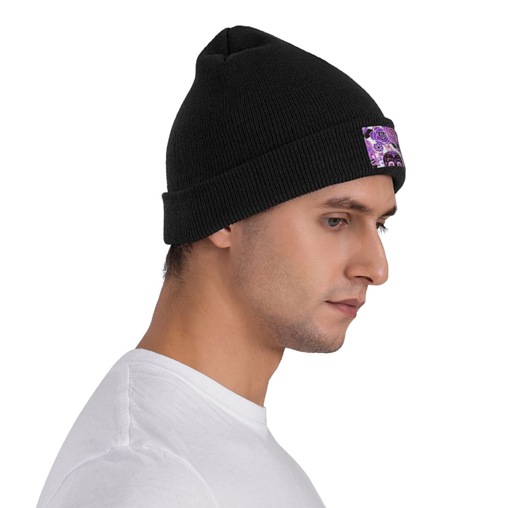 ZICANCN Gothic Purple Skeleton Skull Knit Beanie Hat, Winter Cap