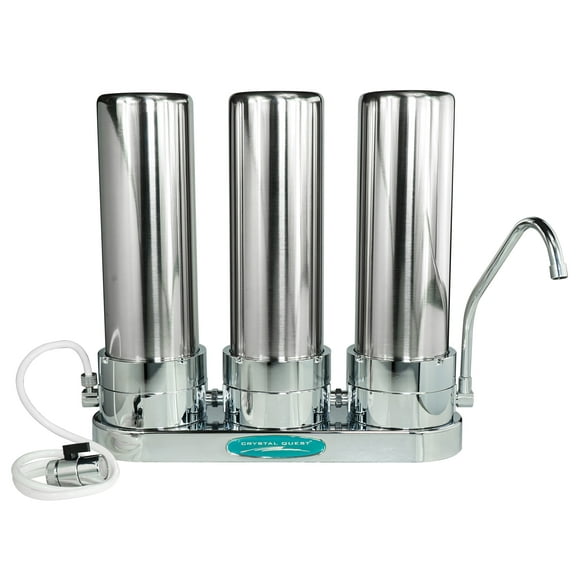 Arsenic Countertop Water Filter System Triple Stainless Steel