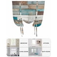 thumbnail image 6 of Turquoise Brown Tie Up Curtains for Window, Thermal Insulated Balloon Shade Adjustable Rod Pocket Curtains Valance Panels for Kitchen Bathroom Cafe 42 x 63 Vintage Country Ombre Wooden Grain, 6 of 6