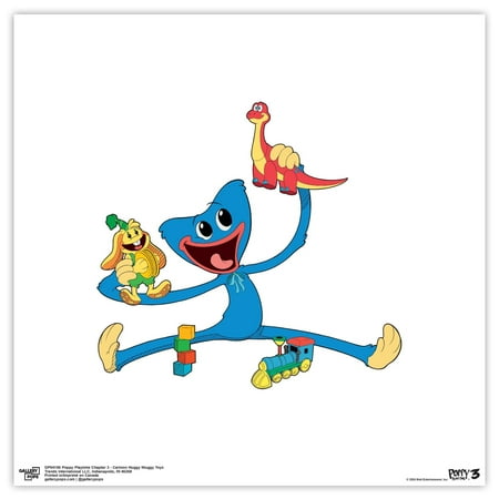 Gallery Pops Poppy Playtime: Chapter 3 - Cartoon Huggy Wuggy Toys Wall Art, Unframed Version, 12" x 12"
