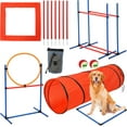 thumbnail image 1 of Dog Course Backyard Set, 87-Piece Dog Obstacle Course Training Starter Kit with Tunnel, Adjustable Dog Hoop,Weave Poles, Jump Ring, Pause Box, Toy Balls and Storage Bag, 1 of 7