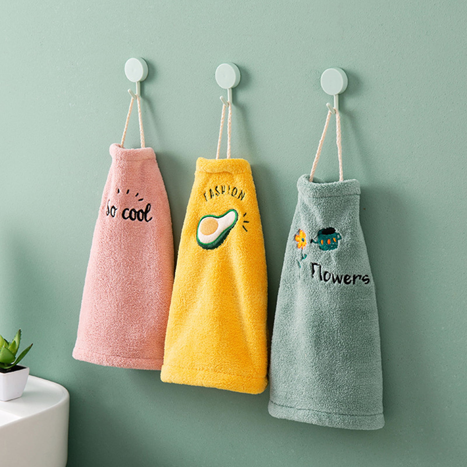 Cartoon Weather Embroidered Hand Towel Household Cute Hand - Temu