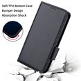 thumbnail image 6 of Wallet Case for iPhone 15 Plus Card Slots Holder Kickstand Flip Case, Lychee Pattern PU Leather Shockproof Cover with Magnetic Clasp Drop Resistant Phone Case, Black, 6 of 9