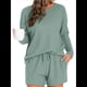 thumbnail image 1 of Conjunto de Pijama para Mujer, de Punto Gofre, Informal, de Dos Piezas, con Bolsillos Verde XL, 1 of 9