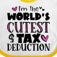 thumbnail image 4 of Inktastic I'm the Worlds Cutest Tax Deduction Pink Hearts Boys or Girls Baby Bib, 4 of 4