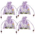 thumbnail image 3 of 4pcs Chinese Linen Brocade Jewelry Bags Embroidered Lavender Pouch Small Drawstring Pouch Elegant Decorative Sachet Bags for Small Favor Packaging, 3 of 3