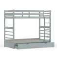 thumbnail image 3 of Plana Solid Wood Twin Over Twin Bunk Bed and Trundle in Light Gray, 3 of 8