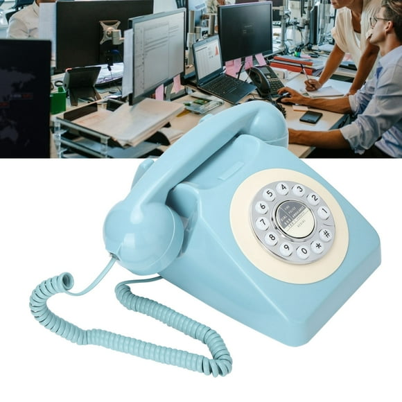 80s Vintage Telephone, Desk Phone Rotatable Classic Retro for Companies for Dial Number for Families for Call