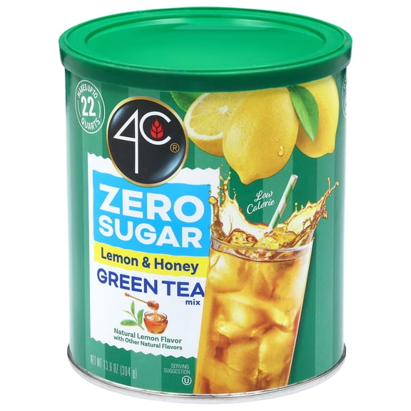4C Zero Sugar Green Tea Antioxidant Iced Tea Mix 13.9 oz. Canister