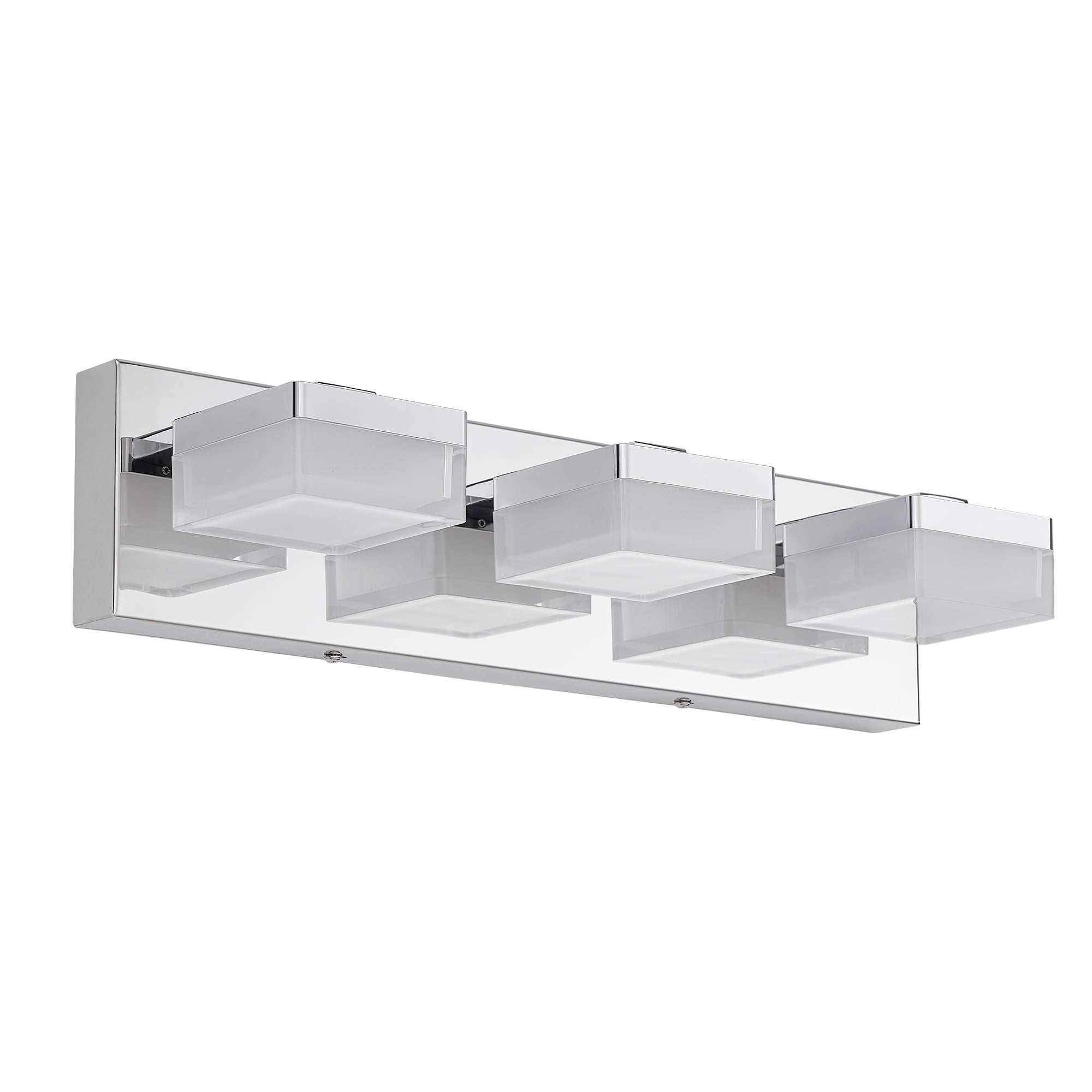 3-Light LED Vanity Light, 18.1 Inch Dimmable Bathroom Light Fixtures Over Mirro 6000K, Polished Chrome Modern