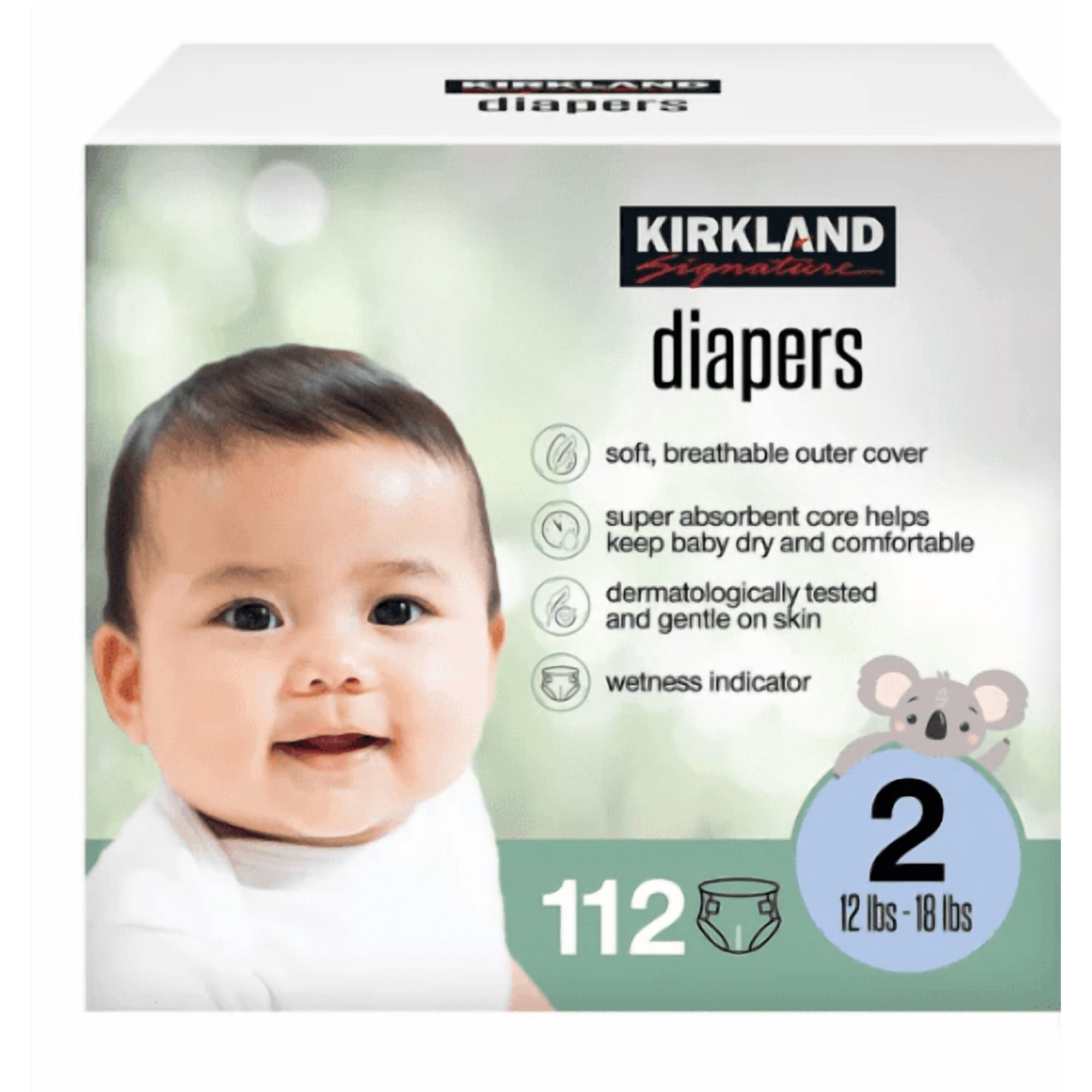 Kirkland Signature Diapers Size 2 (12 lbs+) 112 CT