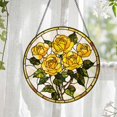 thumbnail image 4 of Yellow Rose Stained Glass Suncatcher: Flowers Window Hanging, Colorful Floral Glass Art, Gift for Mom, 4 of 8