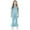 Light Blue, variant on Girl's 2 Piece Outfits Short Sleeve Ruched Drawstring Side Tee Shirts and Flared Leg Pants Casual Comfortable Summer Sets