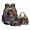 Cat Daisy Hibiscus Flower Leaf, variant on Orca Underwater Print Backpack Set for Girls Boys Kids 3 in 1 School Bookbags Satchel Schoolbag Set with Lunch Bag/Pencil Case for Kindergarten Elementary School Students