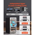 thumbnail image 3 of VEVOR Wine Cooler 28 Bottle Dual Zone Mini Wine Fridge with Glass Door Temp Control, 3 of 9