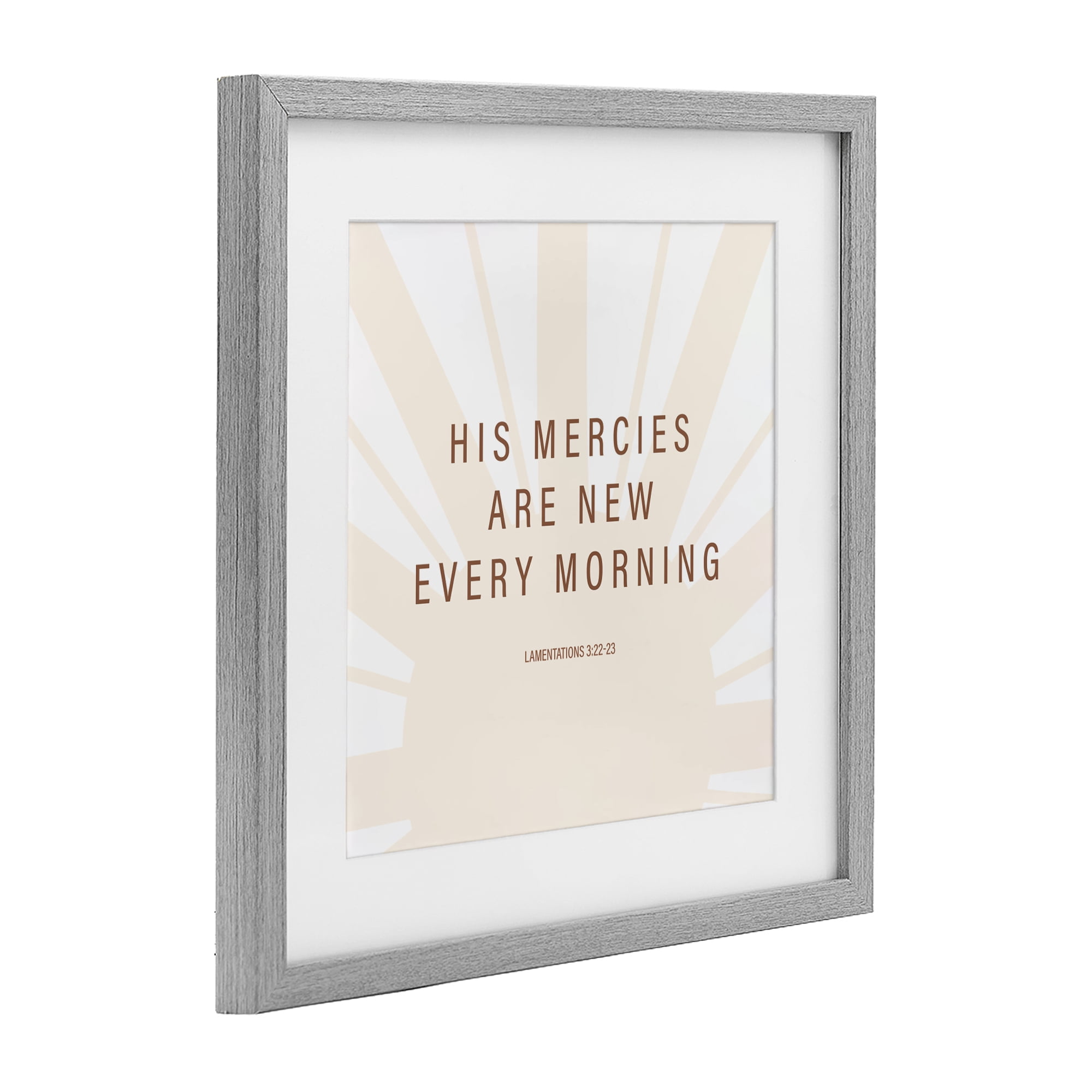 Stupell Industries His Mercies Are New Gray Framed Print Under Glass, design by SD Graphics Studio