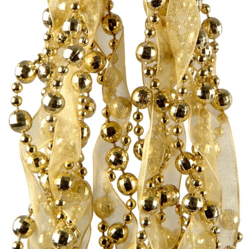 Gold Bead and Ribbon Garland