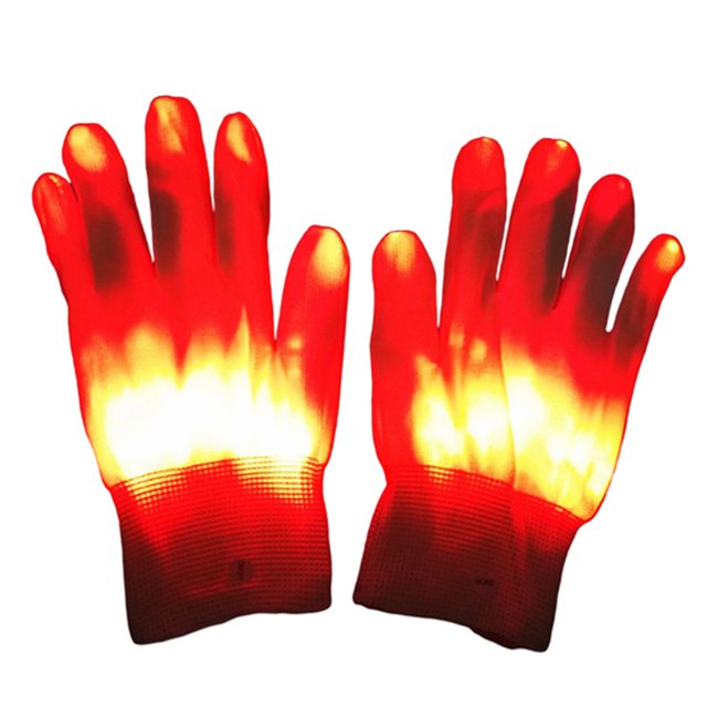 Guantes iluminados Sunnimix con luz LED 8 colores rojo