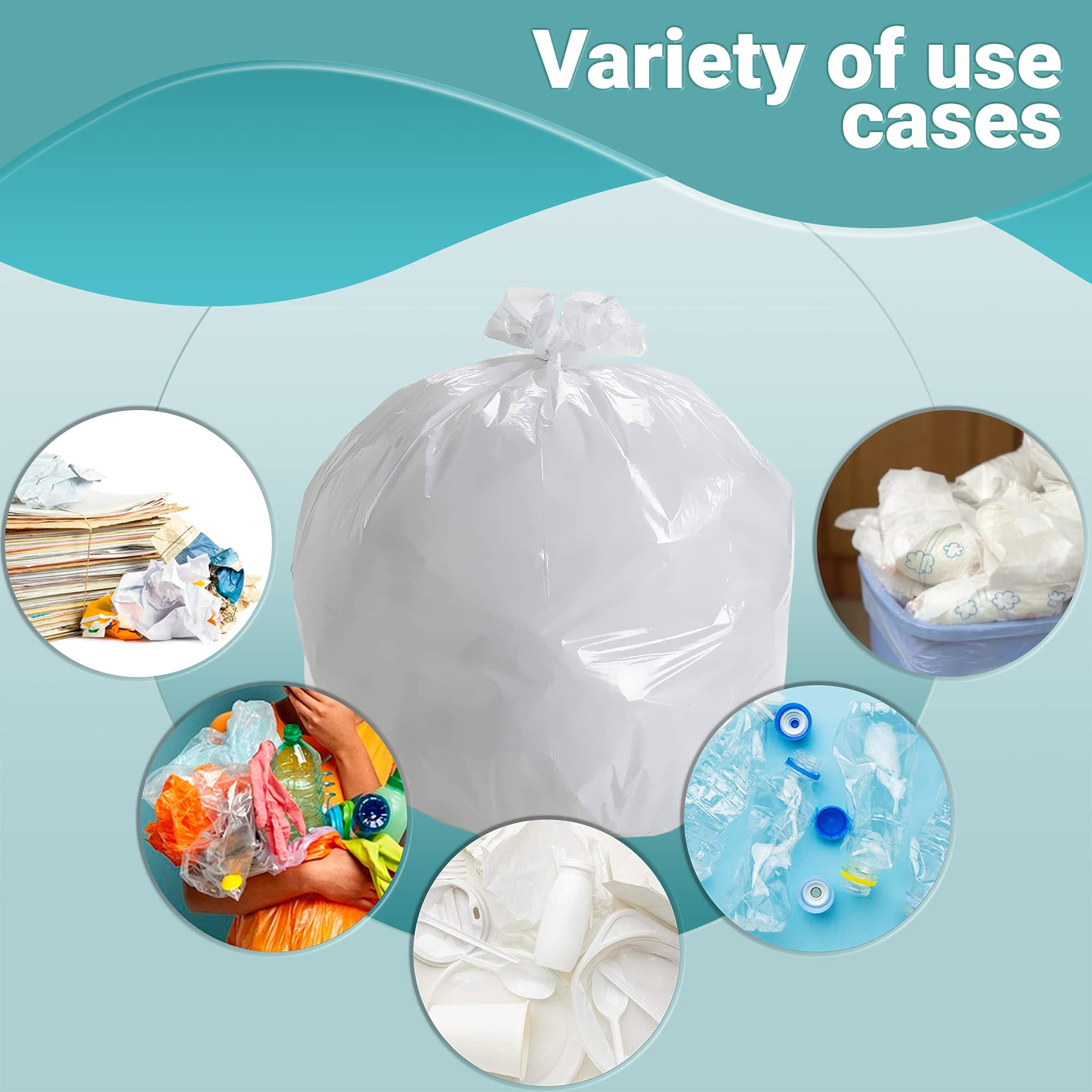 Garbage Bags High Density Plastic Clear 100 count 43 x 47 in 56 gallon Regular Duty