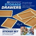 thumbnail image 3 of 1500 Piece Wooden Jigsaw Puzzle Table with 4 Drawers – Rotating 35” x 28” Board, Cover & Lazy Susan – Portable Puzzle Station, 3 of 8