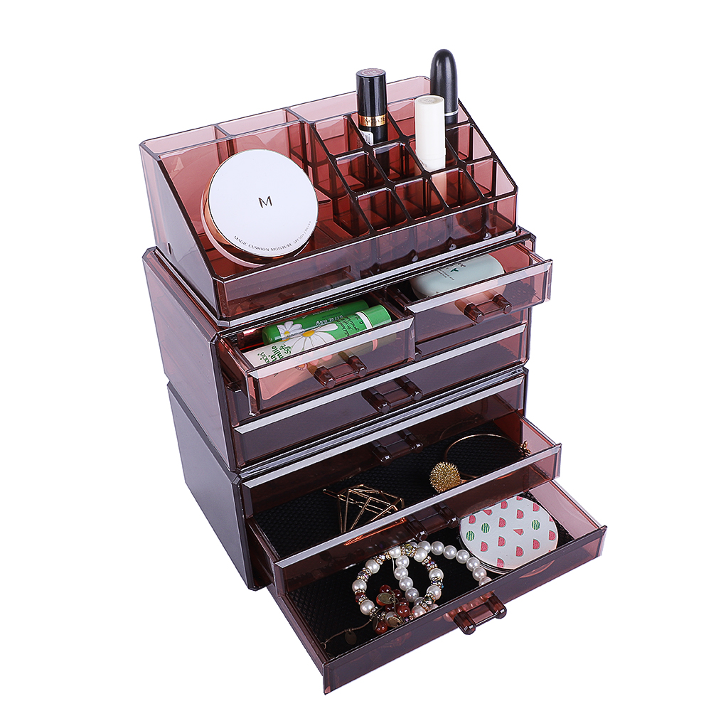 SveBake Makeup Organizer, Plastic Vanity Makeup Cosmetic Organizer