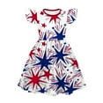 thumbnail image 4 of Moocorvic Girls Toddler Dress 4th of July Kids Dresses Casual Sleeveless Sundress Red White And Blue Print Party Outfits Holiday Clothes, 4 of 5