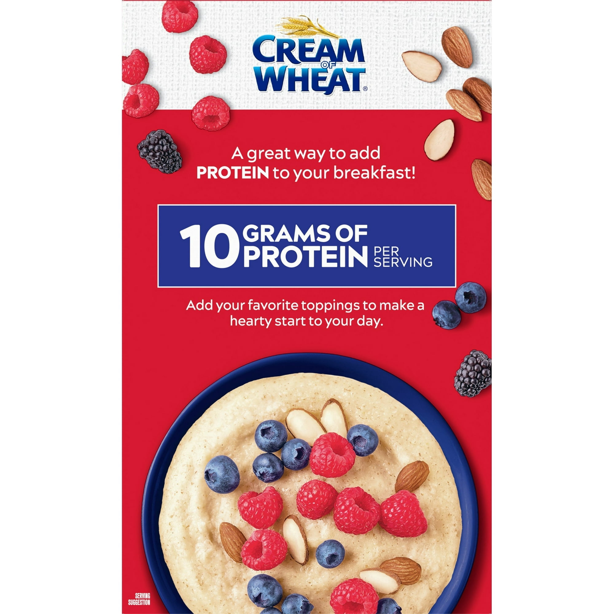 Cream of Wheat Protein Instant Original Hot Cereal, Hot Breakfast Cereal, 8 oz, 6 Packets