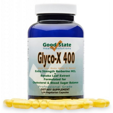 Good State Glyco-X 400 with Berberine HCL, 120 Veggie Capsules – Supports Healthy Blood Sugar & Metabolic Function