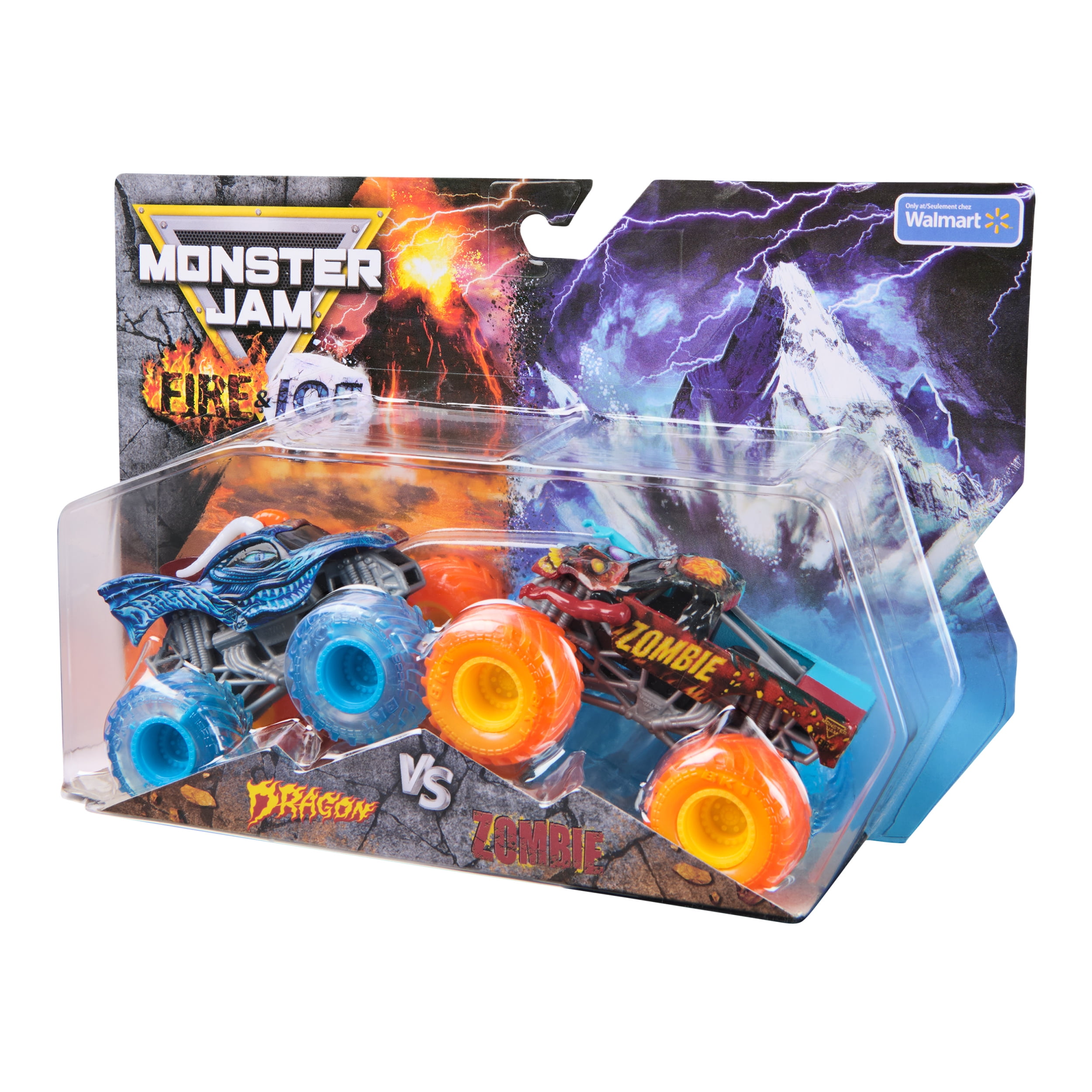 Monster Jam, Official Fire & Ice, Dragon and Zombie Die-Cast