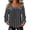 Black, variant on Women's Cold Shoulder Top Denim Strap Striped Long Sleeve Casual Blouse