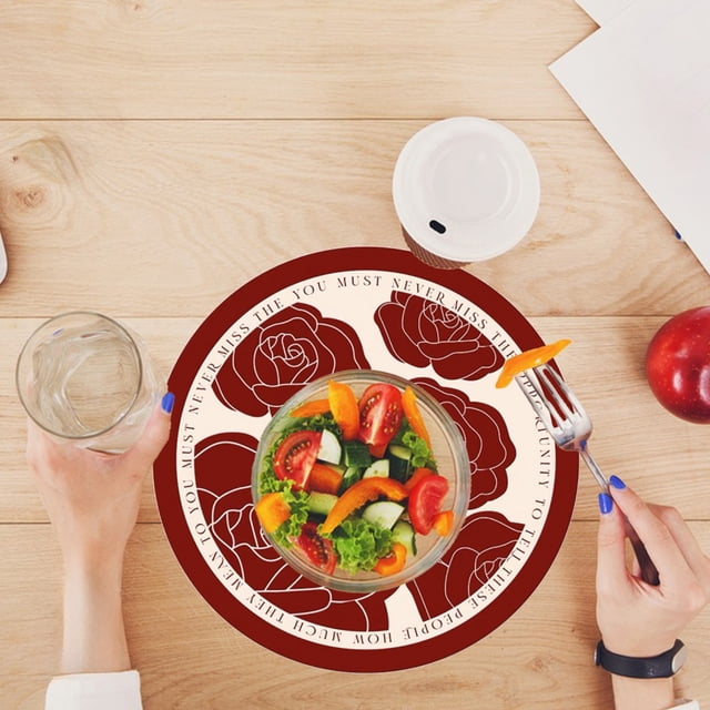 Ensemble de Table Rond Rose pour Table à Manger Accessoires de Cuisine Décoration Ensemble de Table Maison