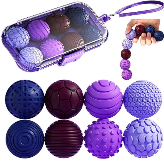 8PCS Silicone Fidget Magnetic Balls,Stress Relief Sensory Fidget Toy with and Strap Case for Autism ADHD Anxiety,Stocking Stuffers Gift for Adults,Teen