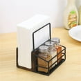 thumbnail image 4 of Cipaher Napkin Holder Countertop Wooden Farmhouse Napkin Holder for Table with 3 Glass Salt and Pepper Shakers, 4 of 6