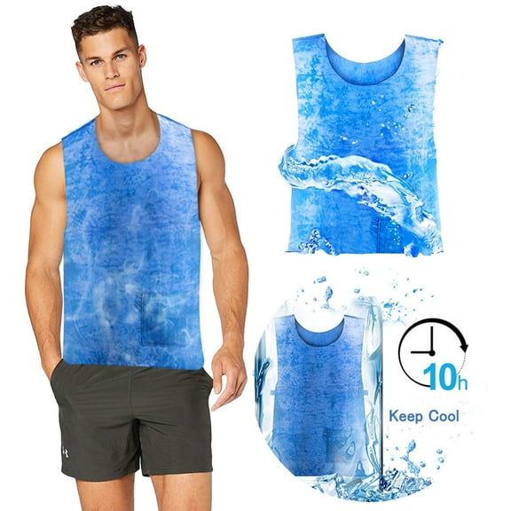Cooling Vest for Women Men Cool Vest Heatstroke Prevention Body Cool Down Cold Vest for Hot Weather Evaporative (Blue)