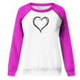 thumbnail image 6 of BLVB Womens Valentine's Day Crewneck Sweatshirts Raglan Long Sleeve Heart Printed Casual Loose Fall Pullover Blouse, 6 of 6