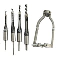 thumbnail image 4 of Taladro para agujeros cuadrado, soporte fijo de acero con 4 taladros, carpintería duradera para máquinas perforadoras, máquina de embutir, prensa de, 4 of 7