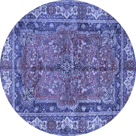Ahgly Company Indoor Round Persian Blue Traditional Area Rugs, 7' Round
