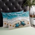 thumbnail image 3 of Waterproof Outdoor Throw Pillows with Inserts 12"x20", Blue Coastal Turtle Soft Decorative Pillowcases for Couch Bedroom, Nautical Beach Ocean Starfish Pillow Covers for Sofa Living Room, 3 of 8