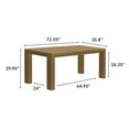 thumbnail image 4 of Plank+Beam 72" Modern Dining Table for 6, Solid Wood Rectangular Dining Table for Kitchen/Dining Room, Pecan Wirebrush, 4 of 13