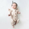 thumbnail image 2 of Staki Fall Baby Girl Clothes Baby Girl Clothes Fall Winter Outfits Jumpsuit Romper Outfit(Beige,6-12 Months), 2 of 2