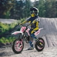 thumbnail image 4 of Seipouy 49cc 2-Stroke Pro-Level Kids Dirt Bike | 220LBS Heavy Duty Gas Motorcycle w/Hydraulic Disc Brakes & Suspension | 25MPH Off-Road Beast | CPC Motocross Bike with 3X Durable Alloy Frame, 4 of 9