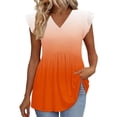 thumbnail image 2 of Craaazy Ladies Oversized Short Sleeve Tunic Tops, Lightweight Casual Shirt, V Neck Ruffle Sleeve Babydoll Blouse with Print for Everyday Outfits Gifts, 2 of 9