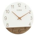 thumbnail image 2 of La Crosse Clock 12" Sierra Wood White-Brown Contemporary Quartz Analog Clock, 404-3630B, 2 of 5