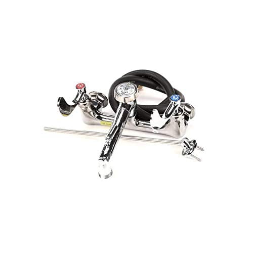 T&S Brass B-2465 4-Inch Wrist Handles PVC Hose Assembly Vacuum Breaker Spout Service Sink Faucet