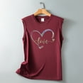 thumbnail image 2 of Camiseta sin mangas con estampado de día de San Valentín y cuello redondo informal a la moda para mujer Fridja  qr1654, 2 of 3